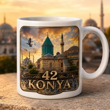 AJANS313 Konya Gün Batımı ve Mevlana Türbesi Tasarımlı Kupa Bardak - Memleket Seri 42 Konya Fotoğraf Görselli Kupa