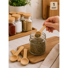 Special Action 1 Adet Mini Bambu Baharat Tuz Şeker Kaşığı Ahşap Ölçü ve Servis Kaşığı Kahve Kaşığı