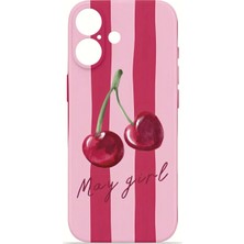 Velvoria iPhone 16 Valestra Ince Kamera Korumalı Mika Kılıf Cherry Amour