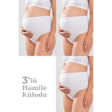 Arma Yıldız Kadın Lohusa Hamile Külodu Pamuklu Likralı Yumuşak Dokulu Esnek Kumaş 3'lü Set