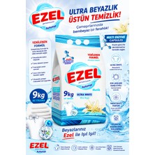 Ezel Premium Automat 9 kg 60 Yıkama Toz Çamaşır Deterjanı | Ultra White Beyazlar Için | Multi Enzyme | Fresh White