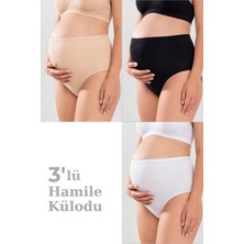 Arma Yıldız Kadın Lohusa Hamile Külodu Pamuklu Likralı Yumuşak Dokulu Esnek Kumaş 3'lü Set