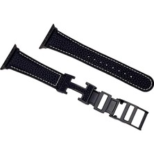 Piili Apple Watch 42 - 44 - 45 - 46 - 49 mm Elegance Kayış Siyah Apple Watch Kayışı – Siyah
