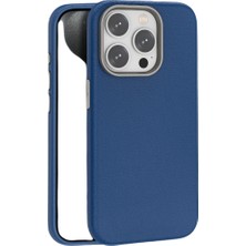 Piili iPhone 15 Leather Magsafe Kılıf – Lacivert