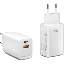 Piili 65W Usb-A + Type-C Hızlı Şarj Adaptörü (Laptop, Tablet ve Telefonlarla Uyumlu)