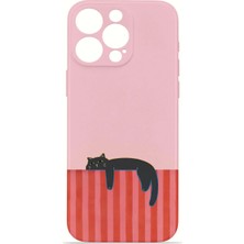 Velvoria iPhone 15 Pro Max Valestra Ince Kamera Korumalı Mika Kılıf Siesta Cat
