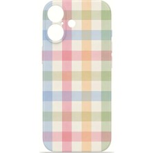 Velvoria iPhone 16 Valestra Ince Kamera Korumalı Mika Kılıf Sorbet Gingham