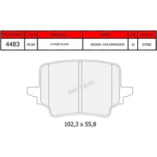 Beşer Arka Fren Balatası Cupra Terramar Skoda Kodiaq/superb Vw Passat Estate/variant/tayron/tiguan 09/20 2