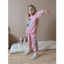Cg Kids Hello Kitty Sırt Baskı Detaylı Kız Çocuk 2 Iplik Alt Üst Takım Süper Kalite Kumaş