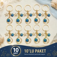 Hilosh 10’lu Deniz Temalı Deniz Kabuğu ve Deniz Yıldızı Anahtarlık Seti