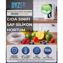 Dyzer Gıda Sınıfı Şeffaf Silikon Hortum (Alman Wacker Ham Madde) 3x5  (İç Çap: 3 mm) (Dış Çap: 5 mm)