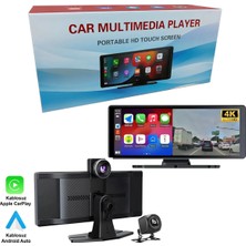 NYF MB-250 Wevolt DVR Kayıt Cihazı Araç İçi 10 inç 4K Carplay ve Android Çift Kameralı (128 GB Deste