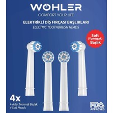 Wohler Şarjlı ve Pilli Diş Fırçası Yedek Başlığı Yumuşak Çocuk ve Yetişkin- 4 Adet