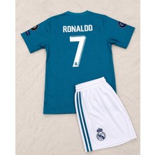Breathless Reall Madridd Ş.ligi 2017-18 Sezon Cristiano Ronaldo Çocuk Forması (Turkuaz)