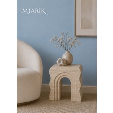 Miarik Design Demeter-Traverten Dalgalı Yan Sehpa