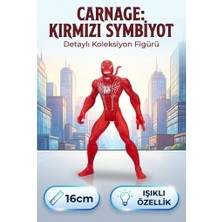 Farbu Oyuncak Kırmızı Symbiyot Detaylı Koleksiyon Figürü 16 cm Işıklı Kırmızı Venom Figür Oyuncağı