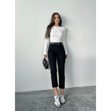 Blue Marlin Yüksek Bel Gabardin Kumaş Mom Kadın Pantolon