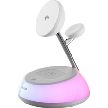 Piili 20W 3'ü 1 Arada Swan Kablosuz Şarj Istasyonu P - T8 – Beyaz