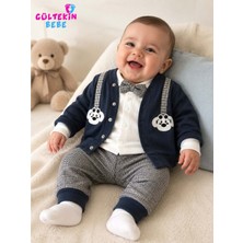 Gültekin Bebe Agucuk Baby Köpek Askılı Erkek 3 Lü Ceketli Takım 3-9 Aylık -BA433532284 - Lacivert