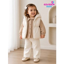 Gültekin Bebe Hippıl Baby Ekose Gömlekli Kız Şişme Yelekli Üçlü Takım 9-24 Aylık -BA462578646 - Beyaz