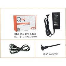 Bionet Teknik Casper Nirvana One Uyumlu 19V 3.42A 65W 3.5 x 1.35MM Ince Uç Laptop Adaptör Şarj Cihazı QBA-055