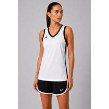 Nike Jordan Doluble Sided Womens Drı Fit Tank File Detaylı Çift Taraflı Kadın Atlet Siyah-Beyaz