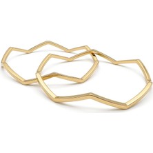 Ma Gold Renkli 2li Zikzak Ajda Bileklik