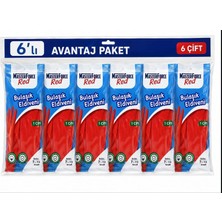 Masterforce Bulaşık Eldiveni Kırmızı Small (S)  No:7 6 Adet