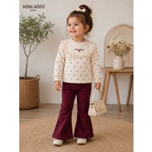 Gültekin Bebe Mina Mino Baby Puan Baskılı Roba Fistolu Kız Ikili Takım 2-5 Yaş -BA464249270 - Bordo