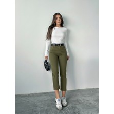 Blue Marlin Yüksek Bel Gabardin Kumaş Mom Kadın Pantolon
