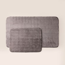 Evidea Soft Rems Rabbit Post 2'li Banyo Paspası - Antrasit - 50X60 cm + 60X100 cm
