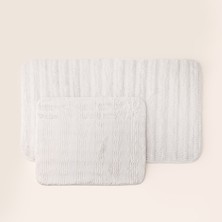 Evidea Soft Rems Rabbit Post 2'li Banyo Paspası - Bej - 50X60 cm + 60X100 cm