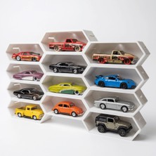 Atatuğ Hediyelik Altıgen Petek Vitrin Rafı 12'li - Hot Wheels Uyumlu 1:64 Duvar Kutusu