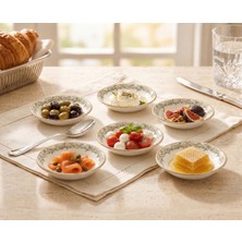 By Bone Oliva 6'lı Porselen Çerezlik Kahvaltılık Sosluk Reçellik Sunum Seti -13 cm (150CC)