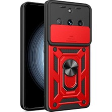 Marsilyan™- Realme 11 Pro Kılıf Pars Lens Yüzüklü Silikon - Kırmızı
