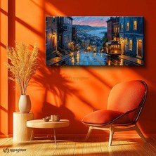 Oppanimor Yatay Panoramik Kanvas Tablo San Francisco Tramvay Şehir Mimari Tablo Ev Ofis Duvar Dekoru