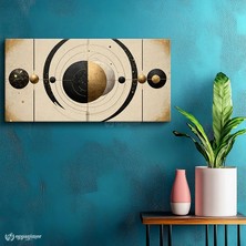 Oppanimor Yatay Panoramik Kanvas Tablo Gezegenler Uzay Astronomi Tablosu Ev Ofis Duvar Dekoru