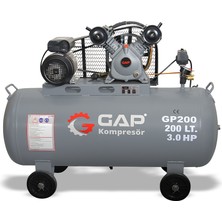 GAP Kompresör Pistonlu Hava Kompresörü 200 Lt 3 Hp
