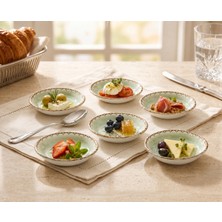 By Bone Rome 6'lı Porselen Çerezlik Kahvaltılık Sosluk Reçellik Sunum Seti -13 cm (150CC)
