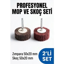 Azimli 50X20 mm Mop ve Skoç Seti 2 Adet Matkap Ucu Temizleme ve Parlatma Zımparası