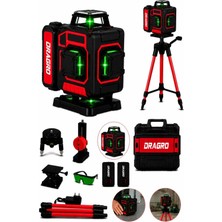 Dragro Premium 16 Köşe Tripodlu Yeşil Lazer Hizalama Terazi 360° Mıknatıslı Çantalı