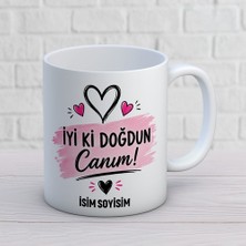Ajans 313 AJANS313 Kişiye Özel Iyi Ki Doğdun Canım Kupa Bardak - Kalp Tasarımlı Doğum Günü Hediyesi