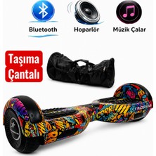 RYDER STAR Elektrikli Kaykay Hoverboard 6.5 Inch Taşıma Çantalı Bluetooth Hoparlörlü Akıllı Denge - Rs-S5 Bang Bang