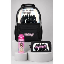 x Dekomus Lisanslı Manifest Finger Snap Collection Okul Çantası,kalem ÇANTASI,600 ml Çelik Matara Seti