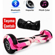 RYDER STAR Elektrikli Kaykay Hoverboard 6.5 Inch Taşıma Çantalı Bluetooth Hoparlörlü Akıllı Dengeli - Rs-S5 Pink Camo