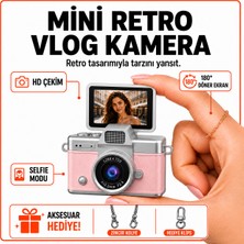 Solvis Mini Dijital Kamera Retro Tasarım Hd Video Selfie Çekim 180° Döndürülebilir Ekran Taşınabilir Kamera