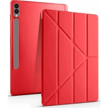 HemenGo Samsung Galaxy X610 Tab S9 Fe Plus 12.4 Kılıf Kalemlikli Mars Tablet Kılıfı - Kırmızı