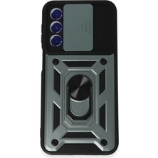 Marsilyan™- Samsung Galaxy M34 5g Kılıf Pars Lens Yüzüklü Silikon - Yeşil