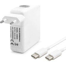 Hadron HD8899 Laptop Adaptörü 85W 20.2V 4.3A Type-C MacBook Lenovo Dell Hp Asus Beyaz