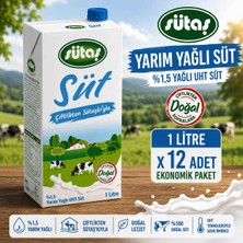 Sütaş %1.5 Yarım Yağlı Süt 1lt x 12 Adet